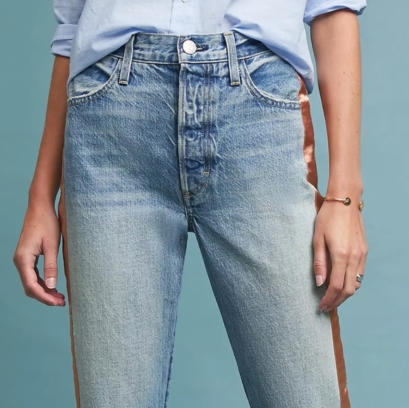 NWT AMO Denim Ribbon Loverboy Jeans 26 Cropped - Picture 12 of 12